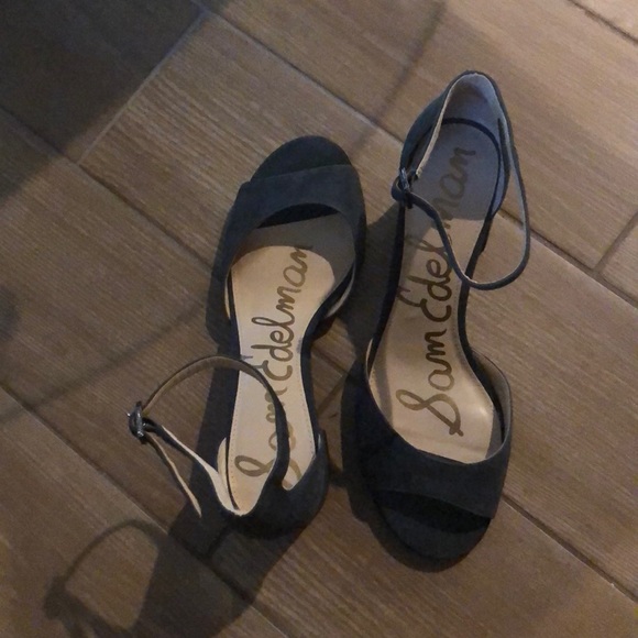 NWT Susie SAM EDELMAN dark gray block heel sandal - Picture 8 of 8